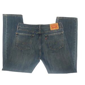 Levis 505 Straight Fit Mens Blue Denim Jeans 34x30 (34x29) Classic Mid-Rise Casu